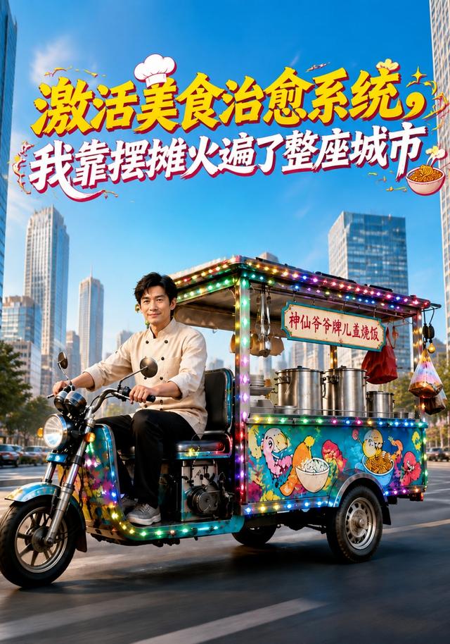 激活美食治愈系统,我靠摆摊火遍了整座城市AI短剧海报