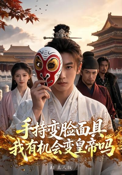手持变脸面具我有机会变皇帝吗AI真人版海报